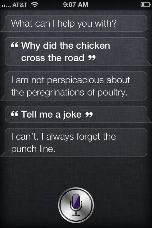 Siri may be practical, but she also has a sense of humor.