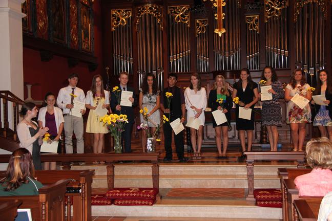 National Honor Society inductees celebrate their scholarly achievements.