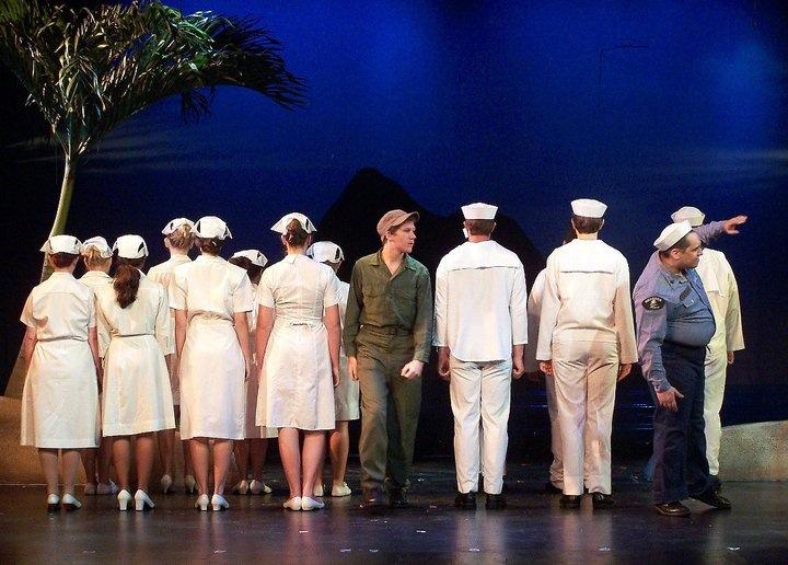 Senior Griffin Guinta enacts a sailor in the play South Pacific at The Manatee Players