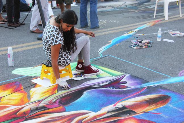 Tallman attends the annual Sarasota Chalk Festival