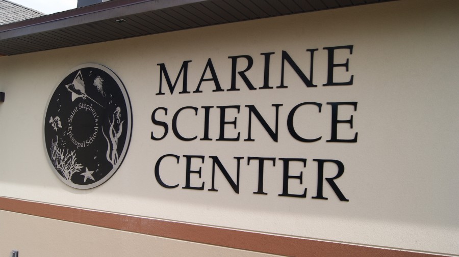 The entry sign to the Marine Science Center