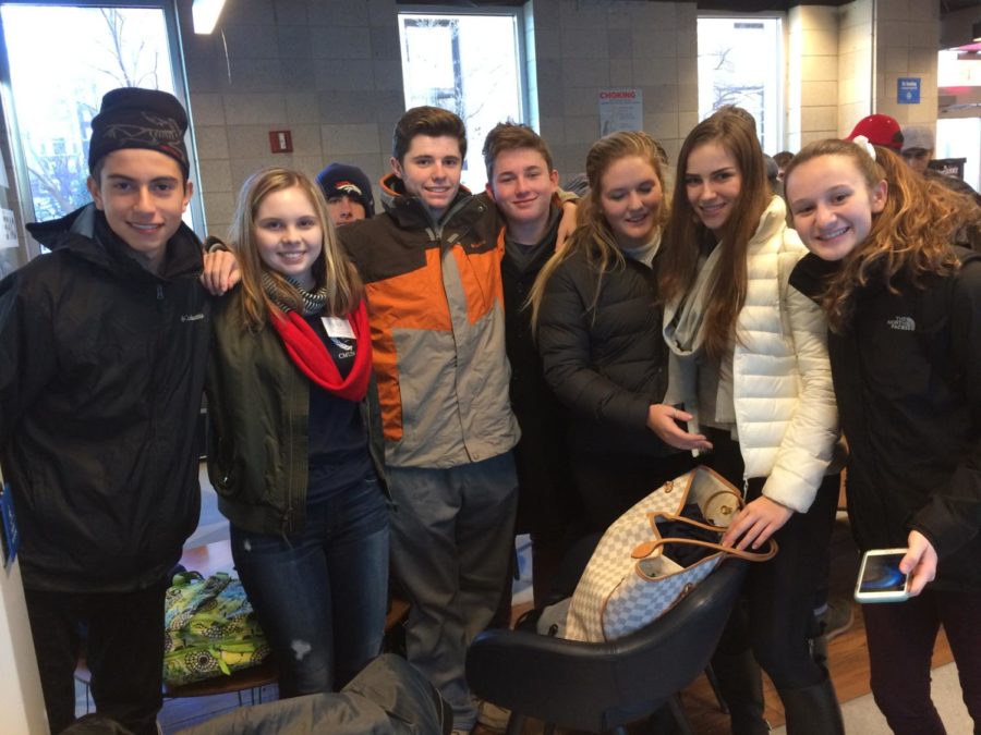 The student competitors pose in Alfred Lerner Hall at Columbia University.