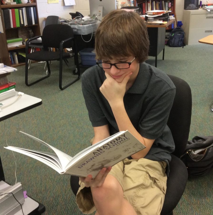 Sophomore Paul Williams enjoys a good book.