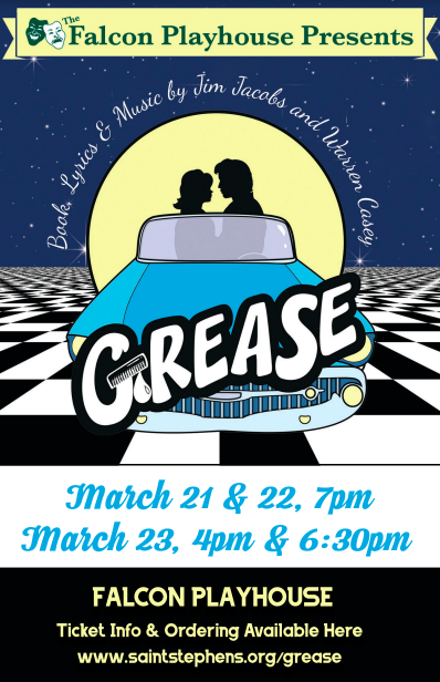 School play Grease shows March 21, 22, and 23.  Dont miss it!
