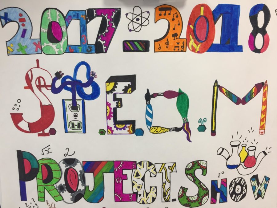 Student made poster for the STEaM Show located in the Intermediate School.