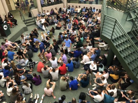 Upper School students sit in the commons during Wednesdays assembly
