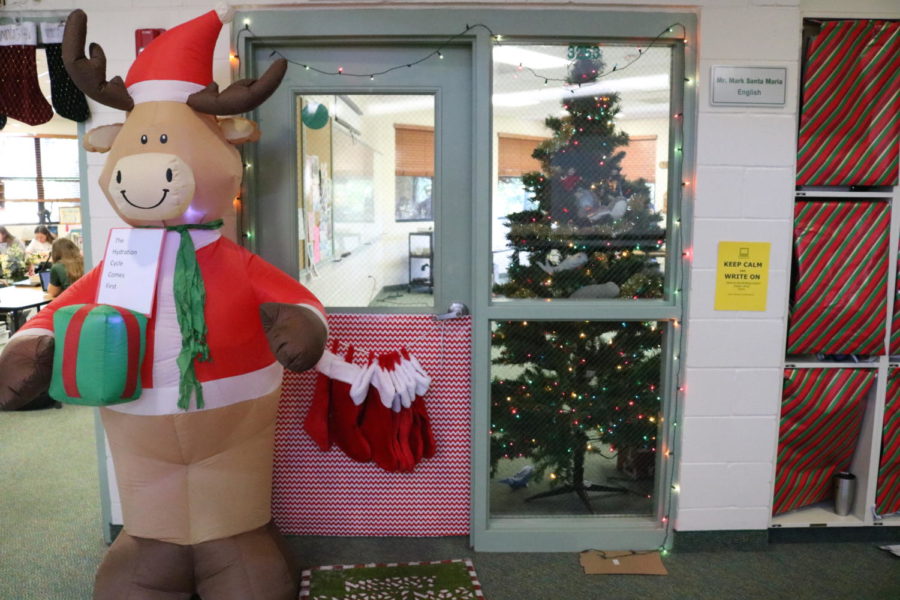 Mr. Santa Maria's advisory went all out with the decorated cubbies, the Christmas stockings, and for the first time ever, an inflatable reindeer.