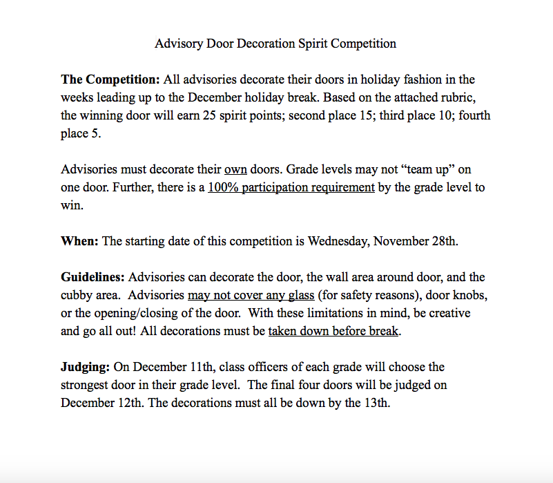 Advisory+door+decoration+competition%3A+week+one