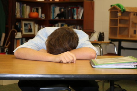 Senior Dalton Francis (19) manages to catch a quick snooze during his English seminar.