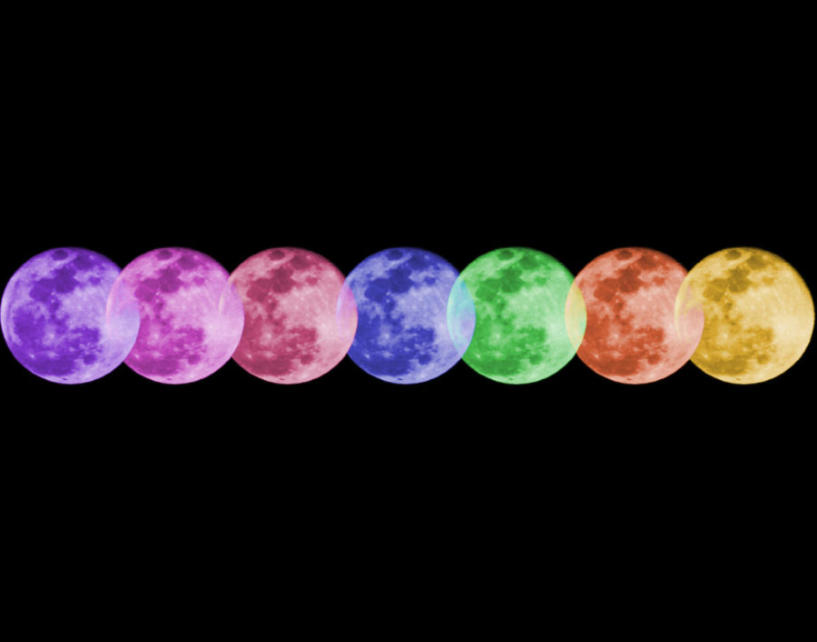 Alex Sket shows his skills in photoshopping by creating a collage of different colored moons.