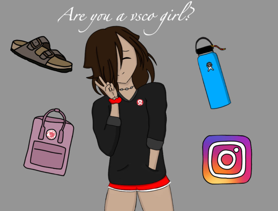 Are you a VSCO girl?  Take the quiz to find out.  Image art by Evanthia Stirou ('22). 