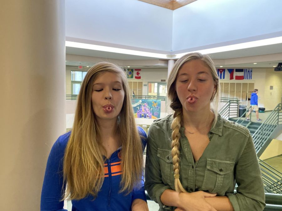 Senior Alyssa Nucci and Sophomore Ansley Morris taco their tongues. 