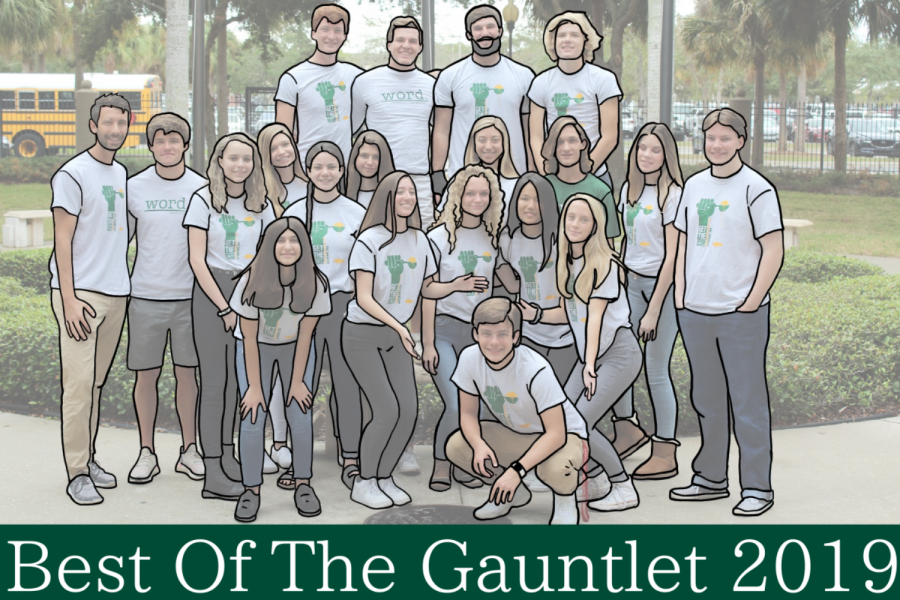 The Gauntlet staff in the 2019-2020 school year. 