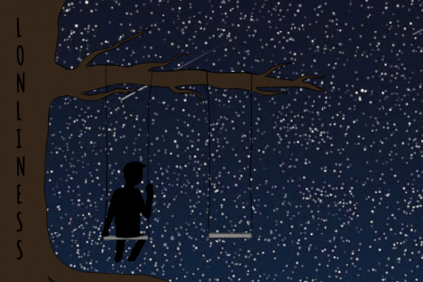 This art work by Gauntlet Staff Writer Evanthia Stirou showcases a young boy sitting alone on a swing suffering from chronic loneliness. 