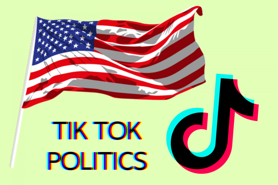 TikTok has become a platform where political content thrives. Is that really what needs to be happening, though? Original artwork by Evanthia Stirou.