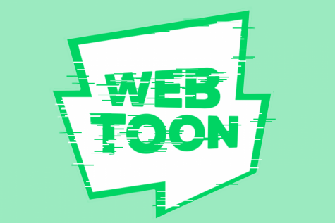 A stylized photo of the Webtoon app logo created by Evanthia Stirou 