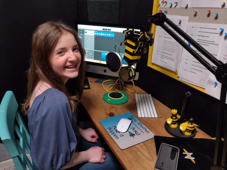 This image features Cassidy Millers at-home closet studio she uses for the recordings of her podcast.