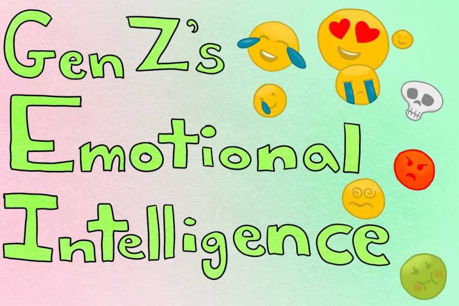 Original Art by Sarabeth Wester showing the pros and cons of the emotional intelligence in Generation Z. 