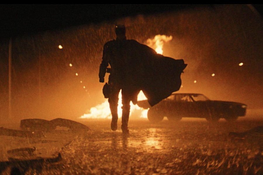 Batman(Robert Pattinson) approaching as seen in ‘The Batman’(2022), Trailer 2