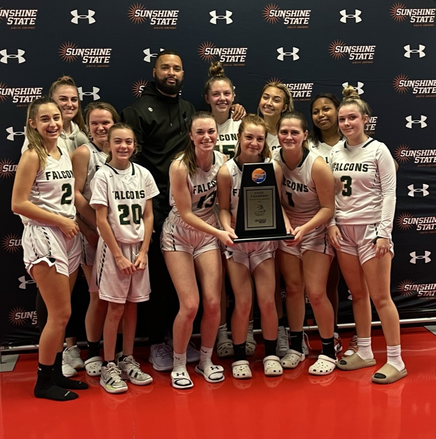 Lady Falcons after winning the SSAC Championship game.