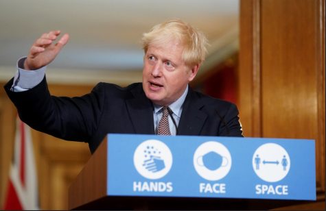 Boris Johnson announcing Coronavirus guidelines; the same rules he allegedly breached multiple times. 