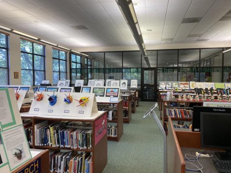 The Lower, Middle, and Upper School art show will be held in the Sunshine Library in the Russel Building