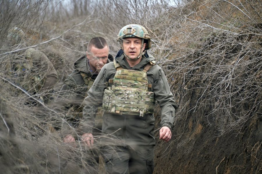 Volodimir Zelenskyy visiting Eastern Ukraine in Spring of 2021. Picture by Simon Shuster.