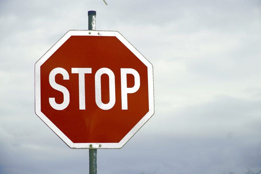 A stop sign to represent the need to realize that it might be time to take a break.