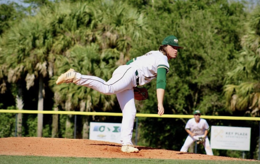 Junior Luke Donley throws a pitch. Photo Credit: Bella Rosa