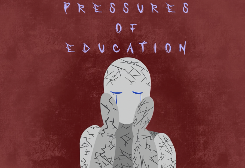 A+student+feeling+the+pressures+if+school+related+stress.+