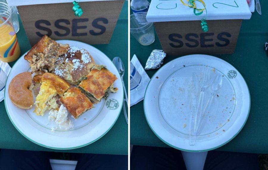 Senior Josh Sket cleaned his plate of the dishes prepared by SSES faculty.