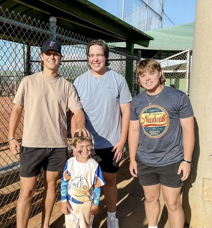 Matthew Talbot, Bryce Griggs, Luke Donley and Coach Mands nephew, Camden