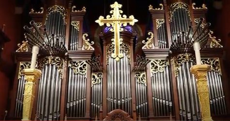 Behind the organ of Christ Church