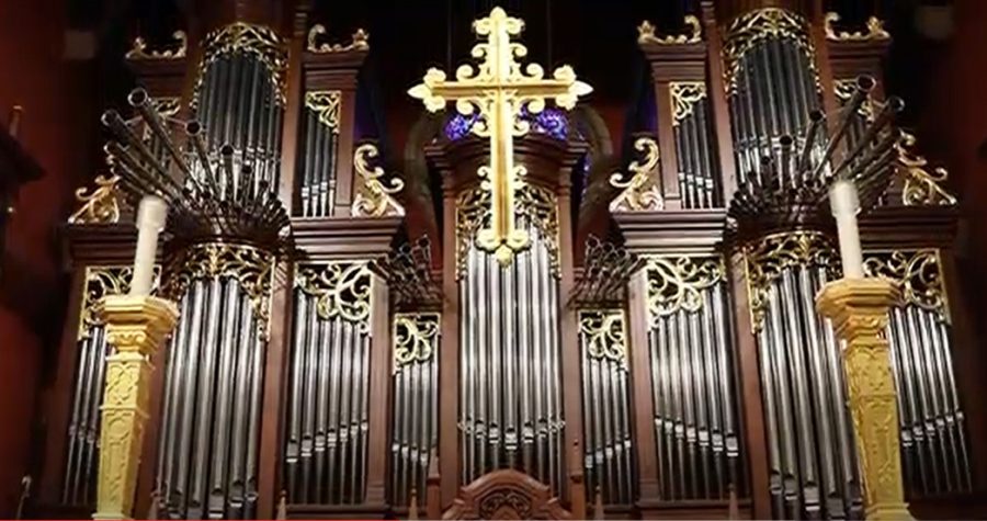Behind the organ of Christ Church
