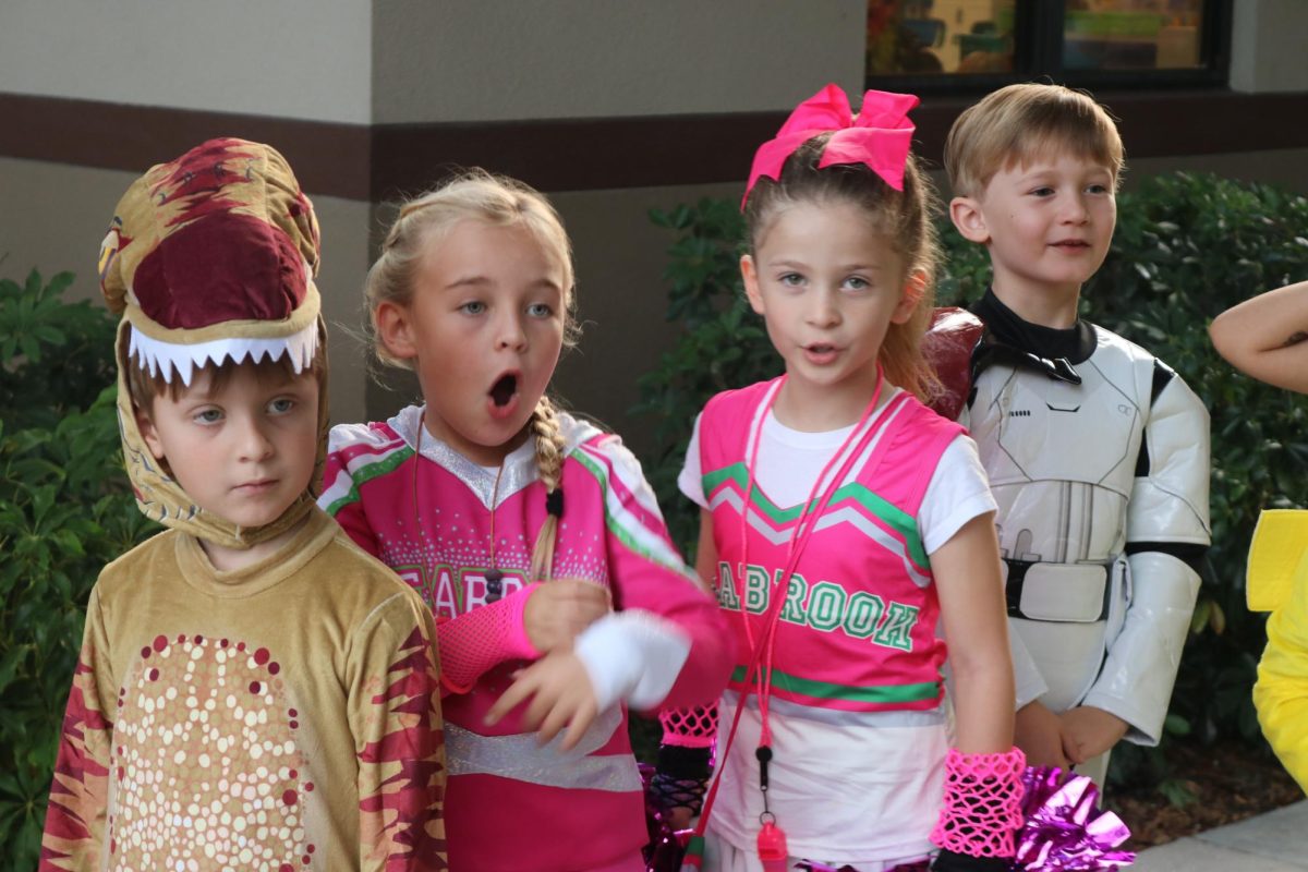 First Graders line up outside before going to the hootenanny.