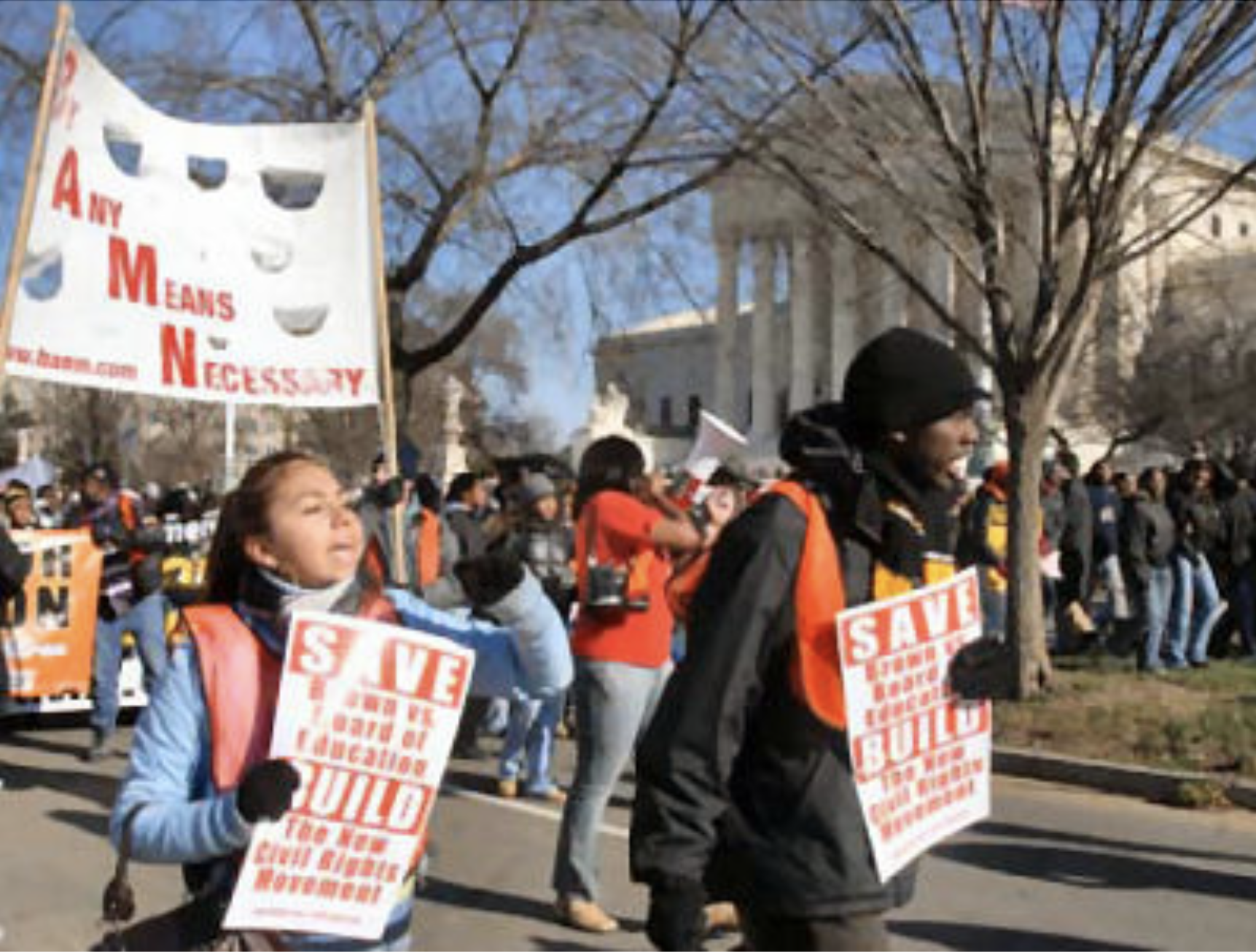 Citizens take part in an Affirmative Action march on Feb. 12 2013 in Washington D.C. led by The Coalition to Defend Affirmative Action.  