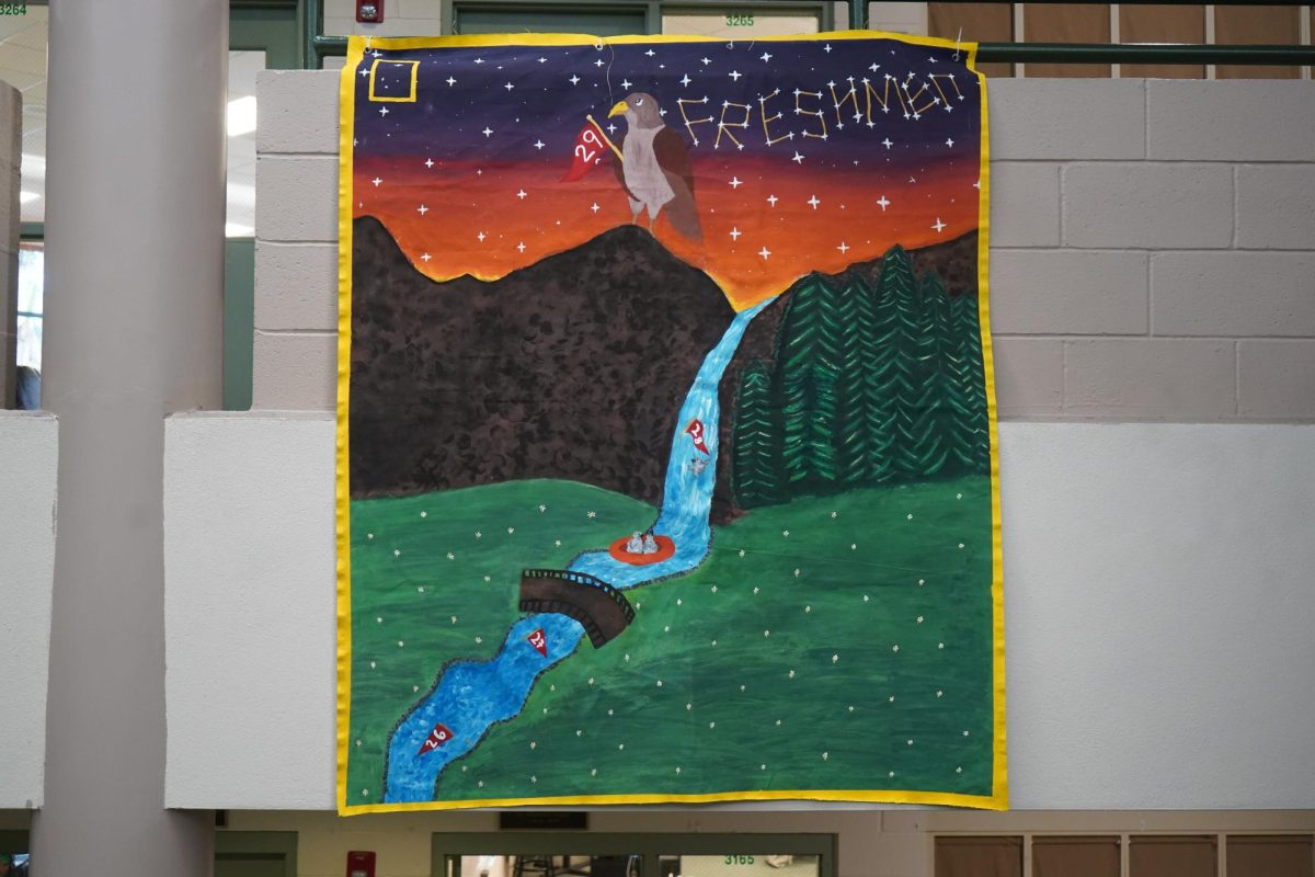 The freshman banner presented on the final day of homecoming