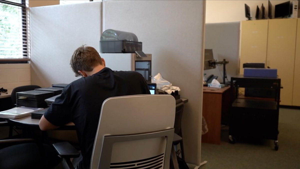 Jeremiah Cox in the action at his tech internship