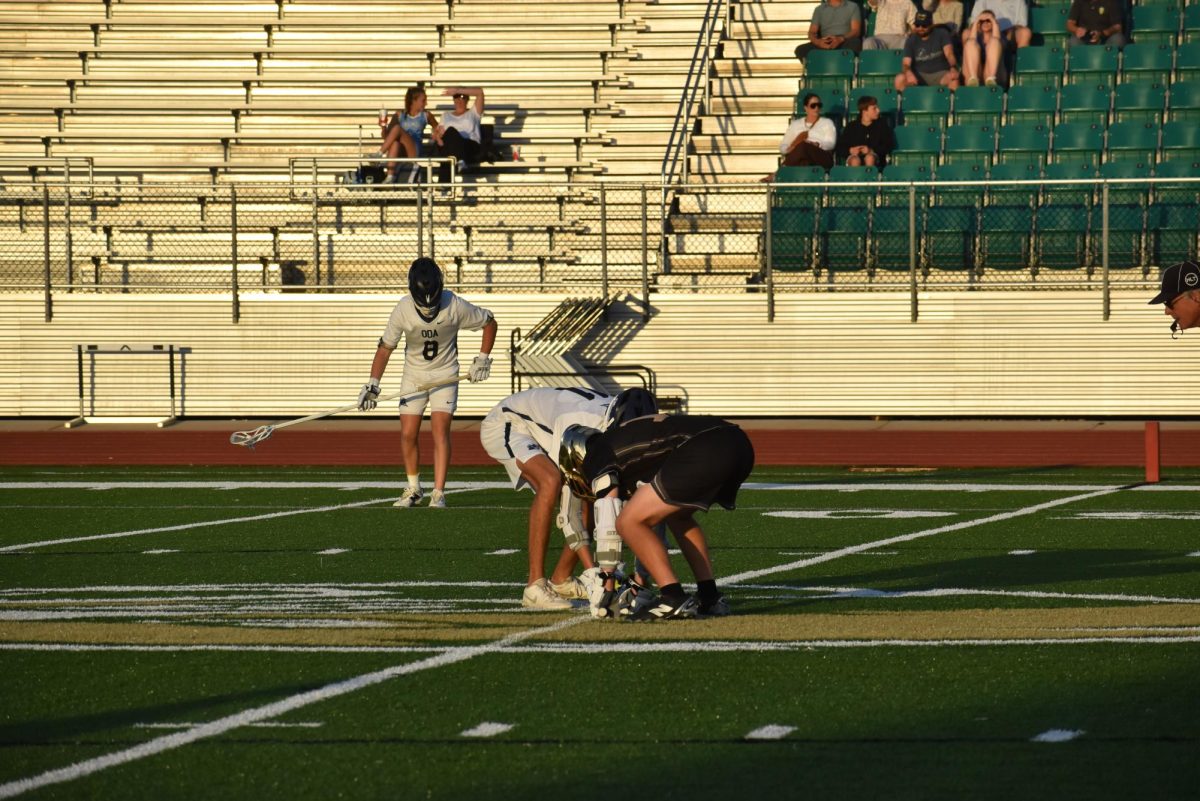The opening face-off during last night's game against ODA. 